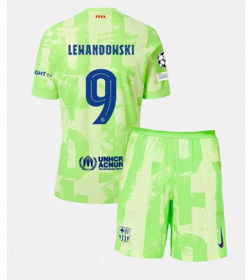 Barcelona Robert Lewandowski #9 Tercera Equipación Niños 2024-25 Manga Corta (+ Pantalones cortos)